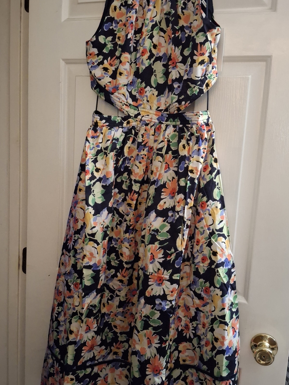 Something Navy Navy Floral Cutout Sundress